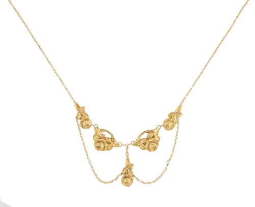 Collar francés de pp. S. XX con cuatro centros de rosas lab