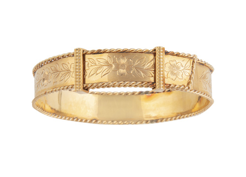 Brazalete rígido francés de pp. S. XX a modo cinturón, con 