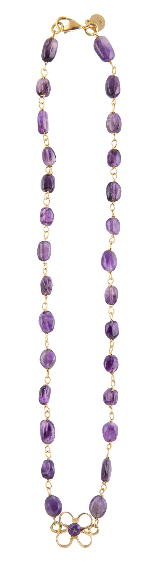 Conjunto de collar y pulsera con cuentas de amatista combin