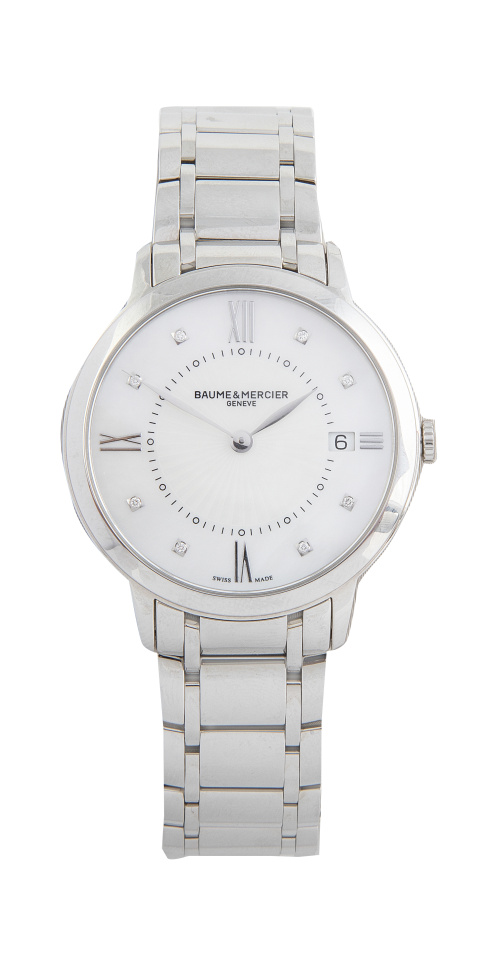 Reloj BAUME & MERCIER Classima de acero con brillantes. 38m