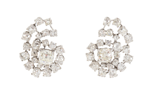Pendientes de brillantes de talla antigua, con diseño de es