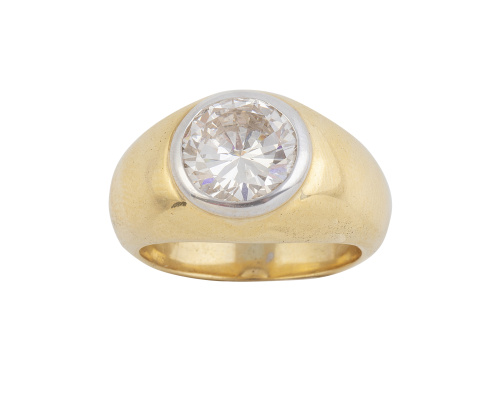 Solitario de chatón de brillante de 3 ct en montura tipo "g