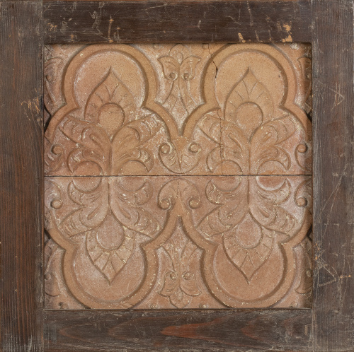 Panel de dos azulejos mudéjares de barro cocido.S. XVI.