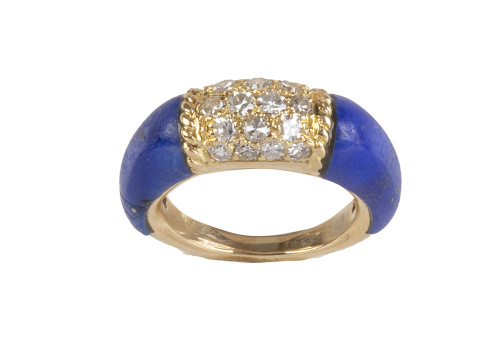 Sortija VAN CLEEF vintage con banda central de brillantes y