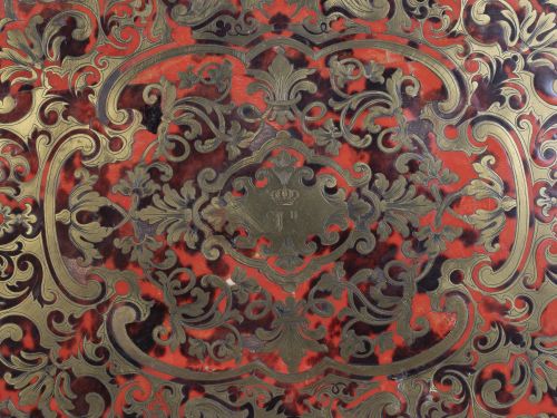 Caja de tocador Napoleón III con marquetería "boulle" en ca