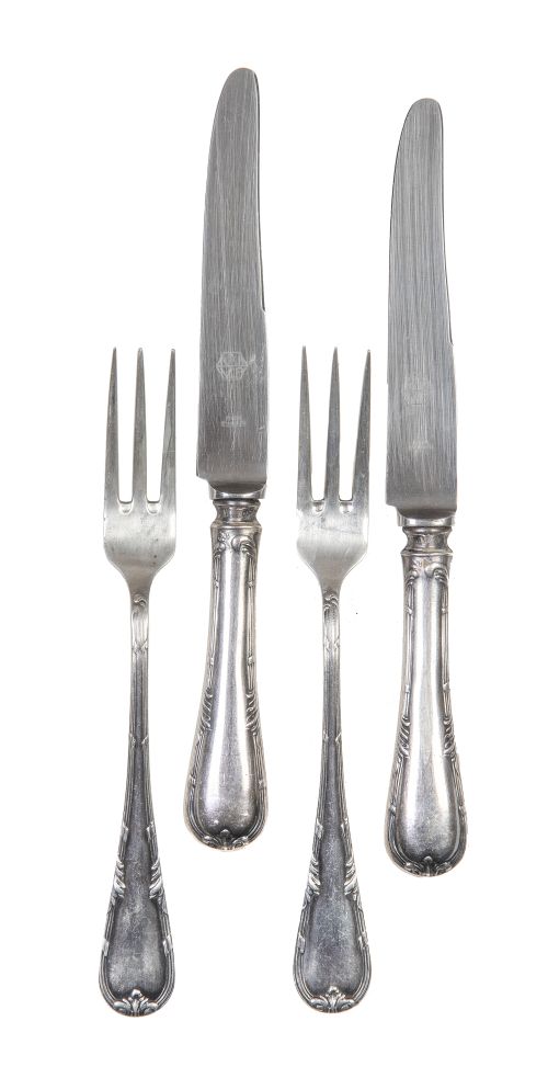 Juego de merienda de plata ley 916, comercializados por Vac