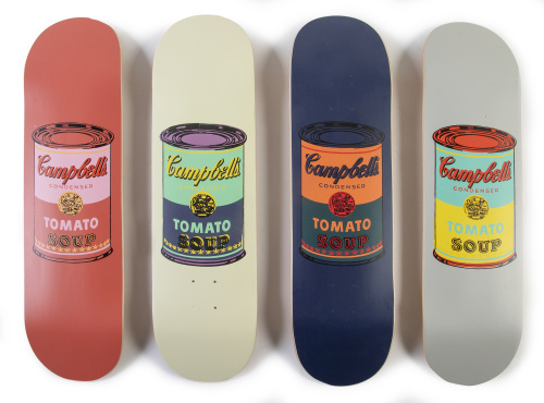 DESPUÉS DE ANDY WARHOL4 Colored Campbell&#39;s Soup Cans 