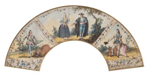 ESCUELA ESPAÑOLA, ca. 1800Vitela de abanico, desmontada c