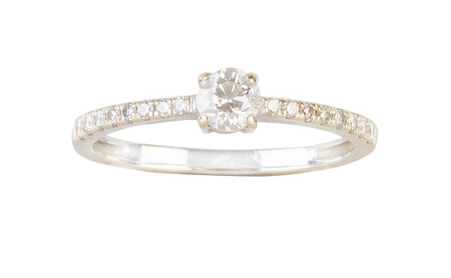 Sortija solitario con brillante central de 0,25 ct aprox co