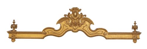 Pareja de cortineros de madera tallada y dorada.Trabajo e