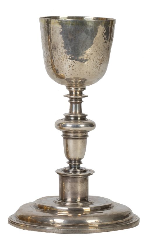 Cáliz Felipe III de plata en su color. Marcado en la base, 