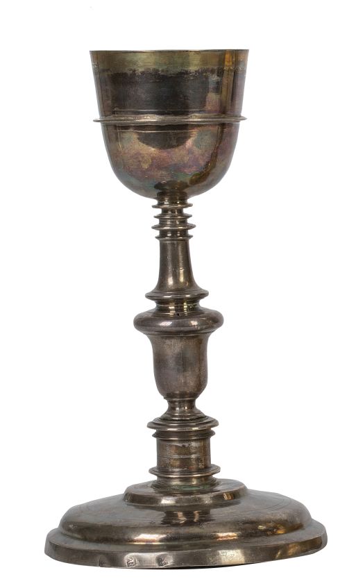 Cáliz Felipe V de plata en su color. Marcado.Soto, Talave