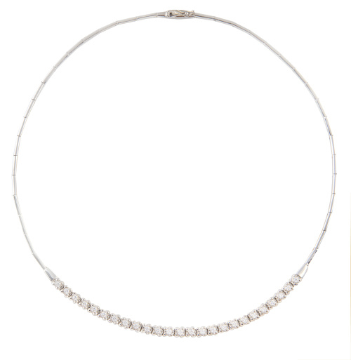 Collar con frente rivère de brillantes con 25 centros engas