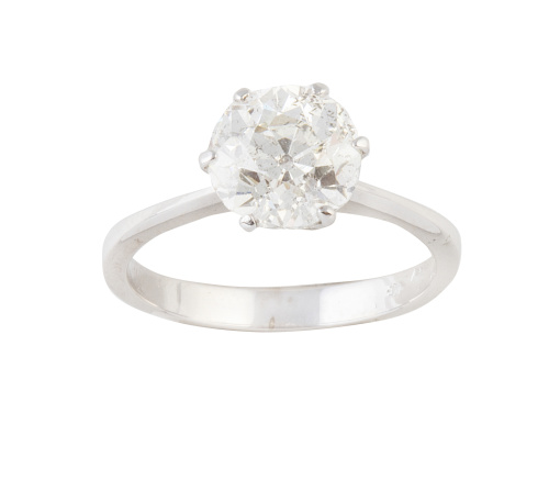 Sortija solitario de brillantes de 2,30 ct aprox engastado 