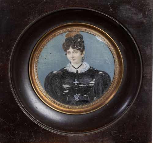 ESCUELA ESPAÑOLA, SIGLO XIXRetrato de dama con vestido ne