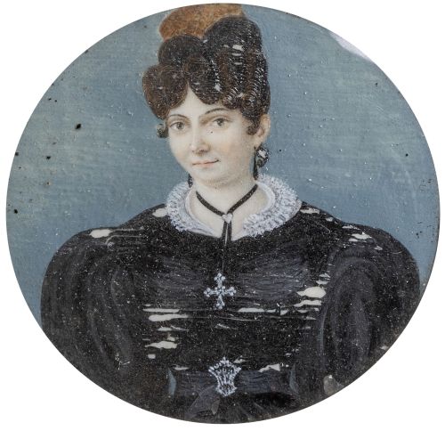 ESCUELA ESPAÑOLA, SIGLO XIXRetrato de dama con vestido ne