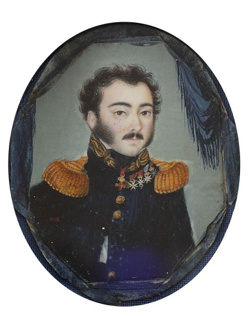 ESCUELA ESPAÑOLA, H. 1830Retrato de un capitán de interve