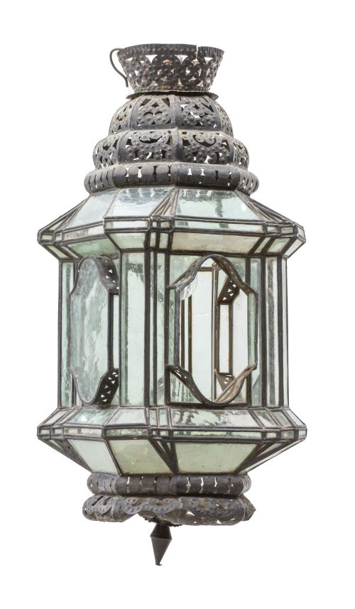 Farol de hierro y cristal.Trabajo andaluz, principios del