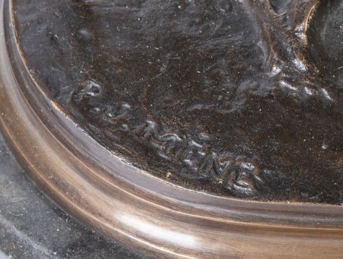 Atribuido a Pierre Jules Mêne (1810-1879).Grupo escultóri