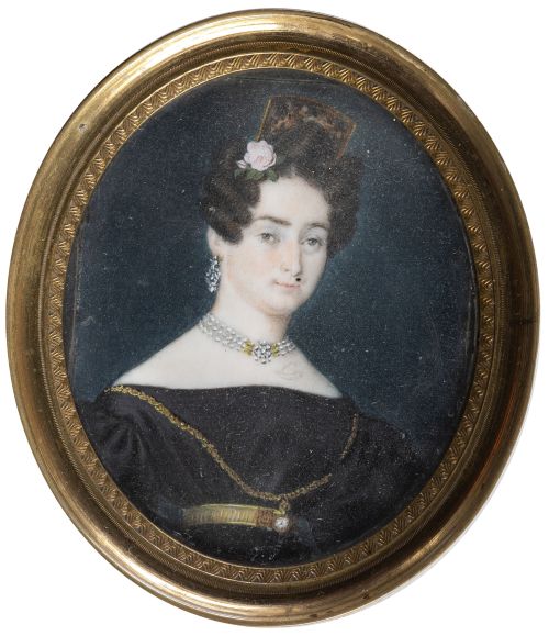 ESCUELA ESPAÑOLO, SIGLO XIXRetrato de dama con peineta, t