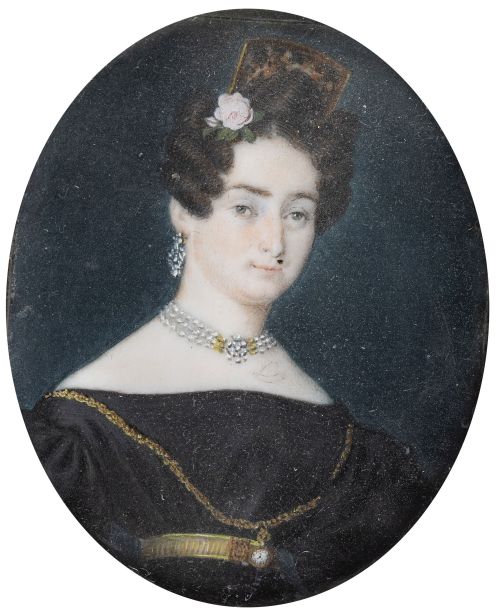 ESCUELA ESPAÑOLO, SIGLO XIXRetrato de dama con peineta, t
