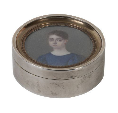 ESCUELA ESPAÑOLA, SIGLO XIXRetrato de dama con vestido az