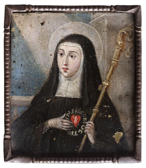 ESCUELA MADRILEÑA, SIGLO XVIISan Onofre (anverso) y Santa