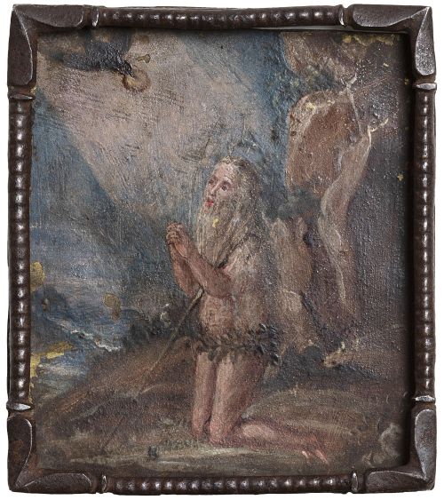 ESCUELA MADRILEÑA, SIGLO XVIISan Onofre (anverso) y Santa