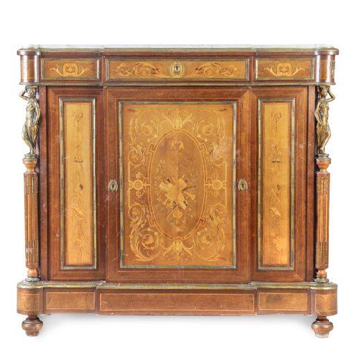 Entredós Napoleón III de estilo Luis XVI en palo de violeta