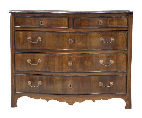 Cómoda de madera de palosanto, madera ebonizada y limoncill