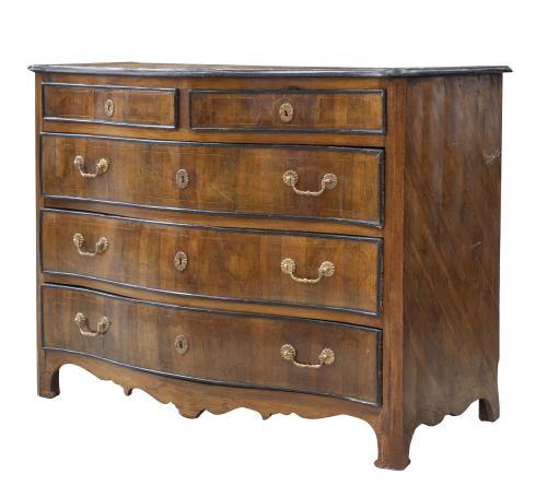 Cómoda de madera de palosanto, madera ebonizada y limoncill