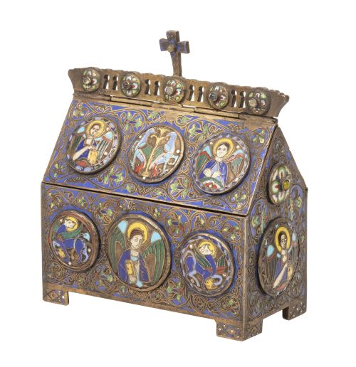 Caja relicario siguiendo modelos del S. XIII de Limoges, co