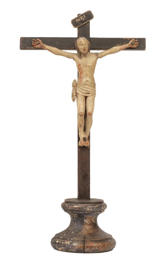 Cristo crucificado. Madera tallada y policromada.Quizás
