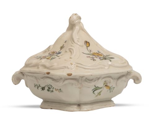 Sopera de cerámica esmaltada de la serie de las flores natu