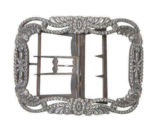 Hebilla de plata y acero para cinturón de caza.S. XVIII.