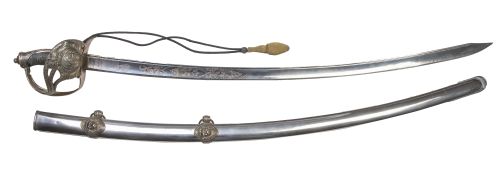 Sable de general español de época de Isabel II con empuñadu