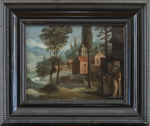 ESCUELA FLAMENCA, H. 1700Santo ermitaño, San Ciomus?, sob