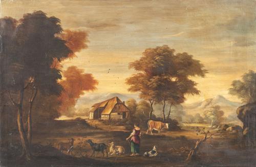 ESCUELA CENTROEUROPEA, FF. SIGLO XIXPaisaje con vacas