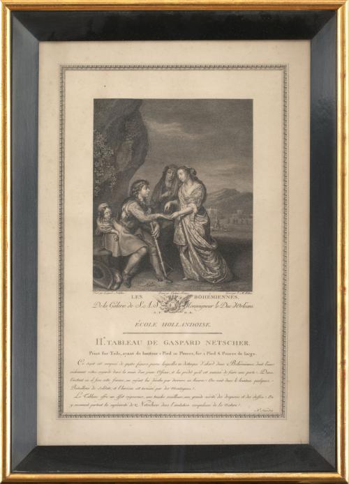 CASPAR NETSCHER (pinx) MICHAEL HALBOU (sculp)"Les Bohémie