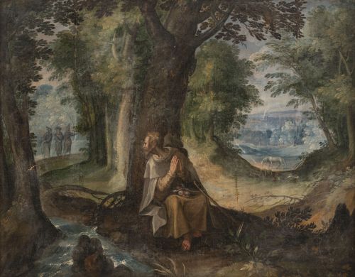 ESCUELA FLAMENCA, SIGLO XVIIISan Suatacopio ermitaño sobr