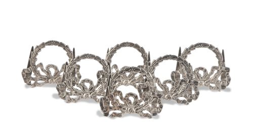 Lote de seis soportes para tarjetas de estilo Luis XVI de p