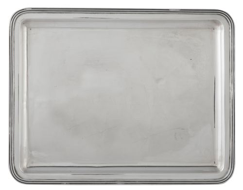 Bandeja rectangular de plata.S. XX.