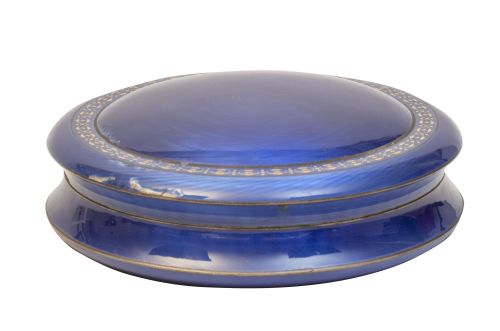 Caja circular de plata vermeille de ley 925 con esmalte gui