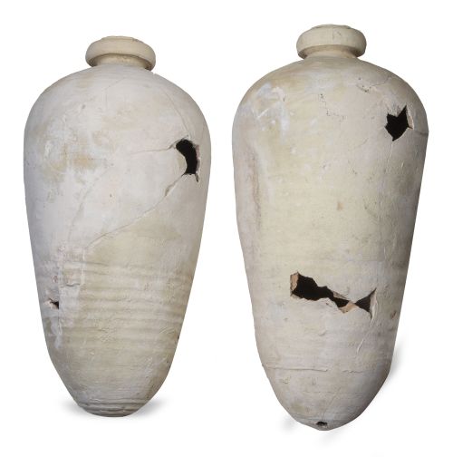 Pareja de perulas de arcilla cocida.España, S. XVIII.