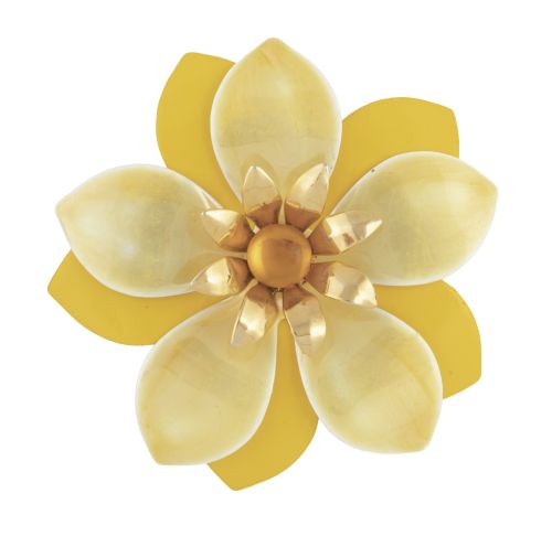 Broche flor vintage americano años 60, con pétalos de esmal