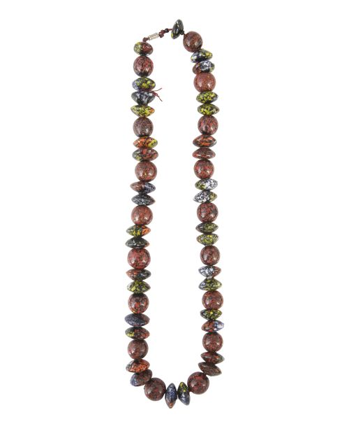 Collar vintage de cuentas de trueque africano de cerámica v
