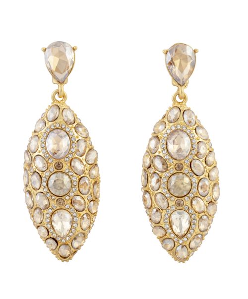 OSCAR DE LA RENTA. Pendientes largos con perilla y gran got