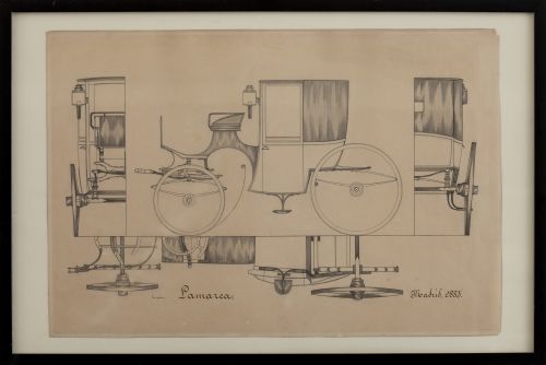 JOAQUÍN LAMARCA (Madrid, siglo XIX)Proyecto para carruaje