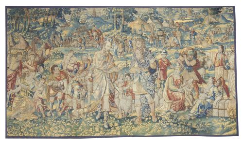 Tapiz en lana con escena narrativa.Bruselas, S. XVI.