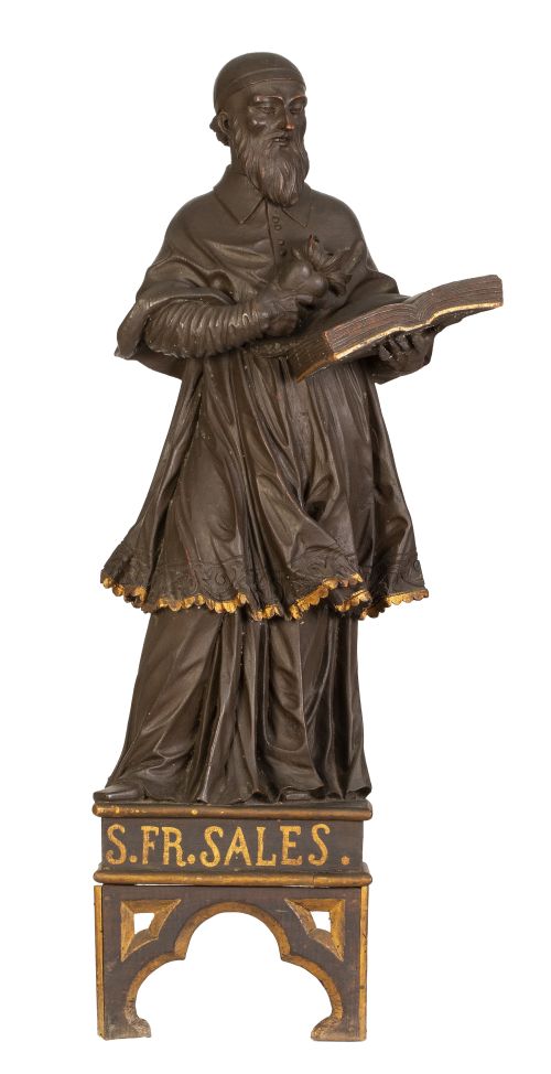 San Francisco de Sales.Madera tallada y dorada.España, 